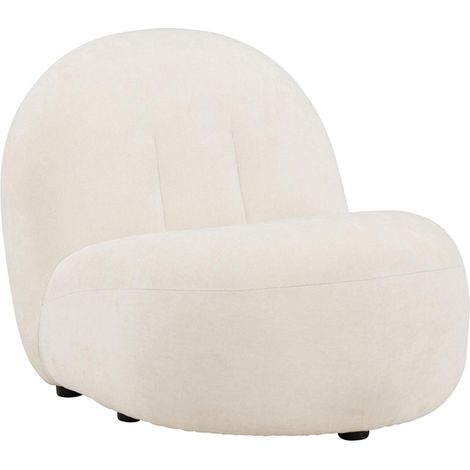Fauteuil Design en Tissu "Omaha" 84cm Blanc (1/5)