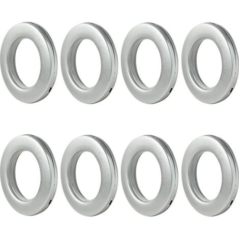 Beyamis Anneaux rideaux 40mm lot8 - Argent mat décoration fenêtre (1/4)