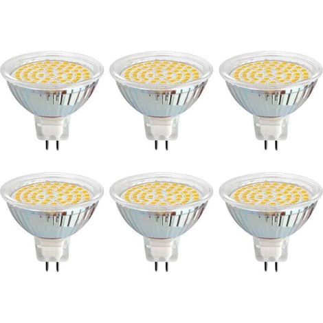 Lampadina LED GU5.3 12V 3W Bianco caldo 3000K, Ø50mm, equivalente a GU5.3 30W, 500LM, AC/DC 12V MR16 Faretto LED da incasso GU5.3 per giardino/ingresso/patio esterno, non dimmerabile, confezione da 6  (1/4)