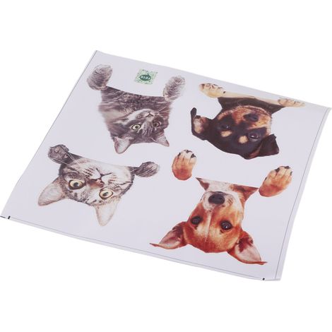 Stickers muraux chats et chiens, stickers muraux créatifs avec fonction interrupteur, stickers muraux amovibles pour chambre, décoration (1/5)