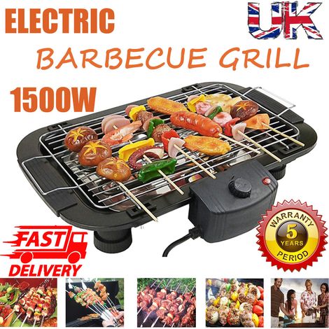 Electric Table Top Grill BBQ Barbecue Garden Camping Indoor Smoke Free Cooking