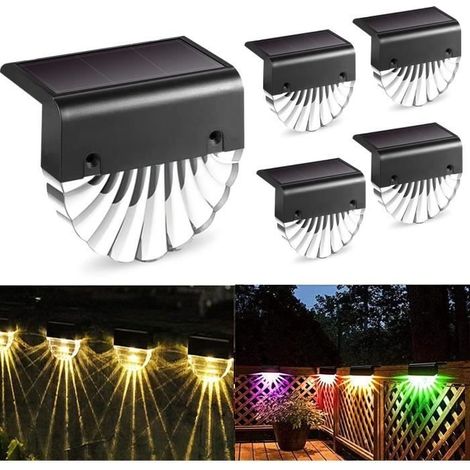 (Blanc chaud / couleur)Lampes solaires - Modèle extérieur - LED - Imperméable - 4 pièces (1/4)
