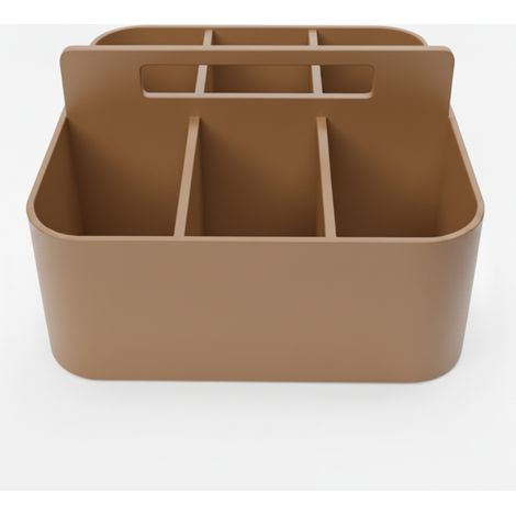 Contenitore organizer con scomparti, marrone, portatile (1/3)
