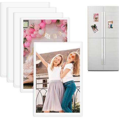 Magnetic Fridge Photo Frame, 9.3 x 6.3 cm White (1/5)