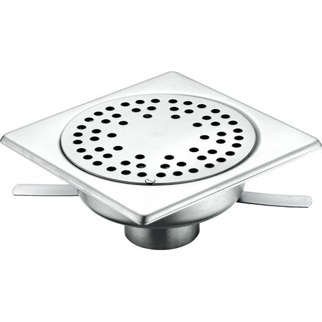 Piletta da pavimento sifonata in inox, cm 15x15 (1/3)