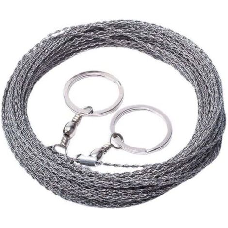 Scie à fil extérieure de 10 mètres de long, câble de survie pour scie à fil, corde de coupe de fil de tronçonneuse en acier inoxydable épaissi (1/4)