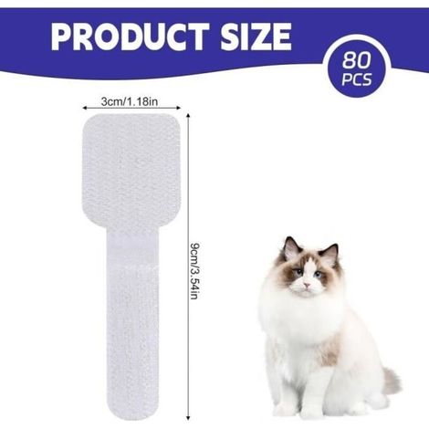 Fixation pour Filet Chat - 80Pcs - Plastique - Adhésif - Intérieur/Extérieur - Sécurisé (1/3)