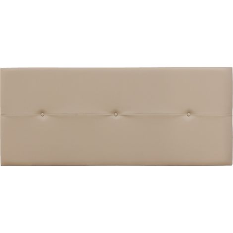 Tête de lit en simili-cuir coloris beige - longueur 160 x profondeur 4 x hauteur 55 cm -PEGANE-