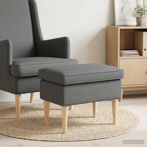 Poggiapiedi Grigio Scuro 55 x 35 x 41 cm Tessuto vidaXL