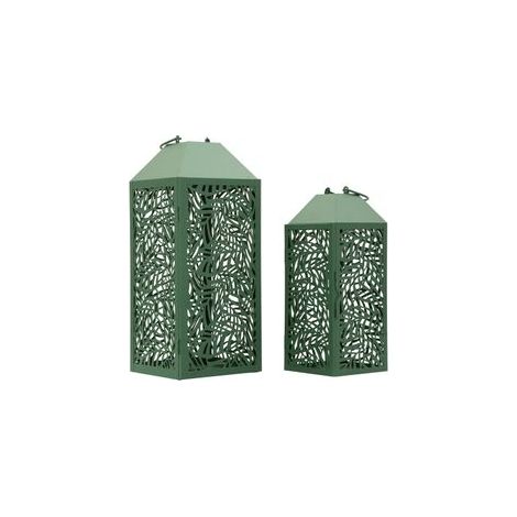 Ensemble de 2 lanternes à sculpter - 17,8 x 17,8x44 - 13,8 x 13,8x34