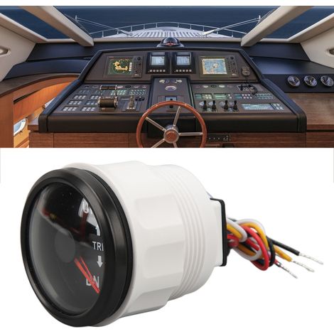 DC9-32V 52mm Marine-Unruh mit siebenfarbiger Hintergrundbeleuchtung auf der rechten Seite, geeignet für Yachten, Fischerboote und andere Schiffe (schwarzes Zifferblatt, schwarzes Gehäuse) (Referenz: C (1/5)
