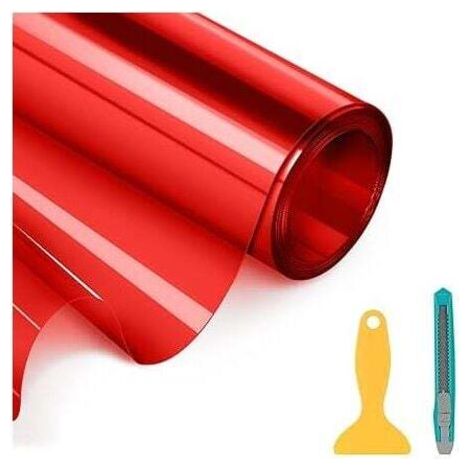 Imperméable Voiture Phare Film Film Teinté pour Phare de Voiture 200x30cm Rouge (1/4)