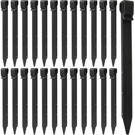 Piquets d'ancrage pour Bordure de Paysage 25 pièces , Piquets de Sol en Plastique , piquets de tente robustes , pointes d'ancrage pour tentes , planche , terrasse , bordure , jardin de pelouse , extér (1/5)