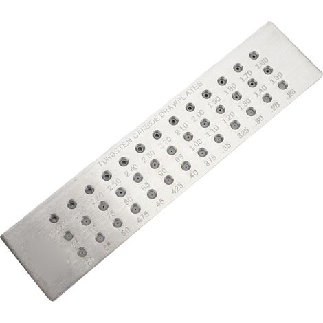 Plateau à étirer rond en carbure de tungstène pour fils d'or et d'argent, 39 trous, diamètres de 0,26 à 2,8 mm, pour la fabrication de bijoux (1/5)