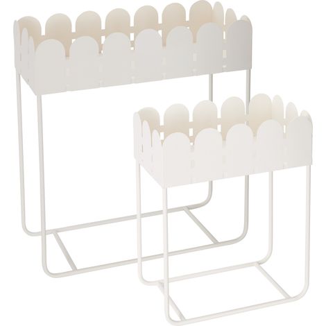 Ensemble de 2 supports de fleurs en métal debout avec un bord ondulé SENSE.