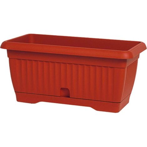 Fioriera Vaso Rettangolare Giglio Medium 540 Col.Terra con Riserva 55X25X21H cm