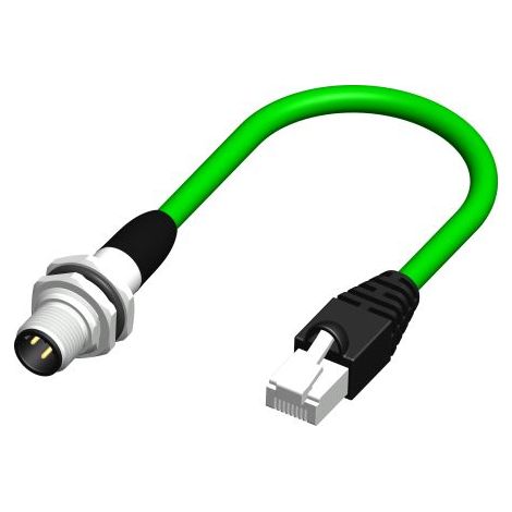 Câble Ethernet Tresse RS PRO, Vert, 0.5m PVC Avec connecteur Droit ( Prix pour 1 )