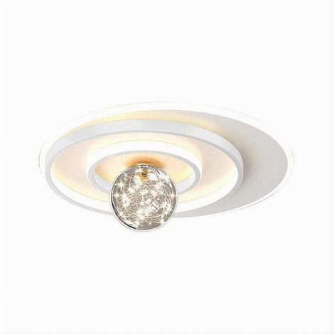 TrAdE Shop Traesio - Plafoniera Led 48w Cerchio Spirale Bianco Sfera Lampadario Tondo Luce Naturale 70753 - (1/4)