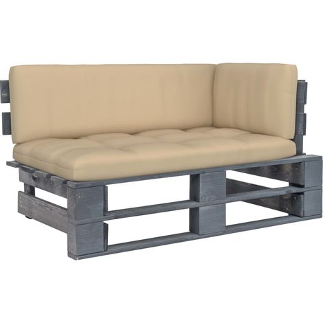 Outdoor-Ecksofa Paletten Kiefernholz Imprägniert Grau (1/5)