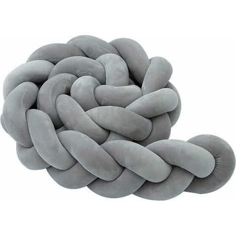 Tour de lit, pare-chocs pour bébé, pare-chocs pour bébé, protection de bord de tissage, décoration de garde-tête pour lit de bébé (gris, 100 13 7 cm)-- (1/5)