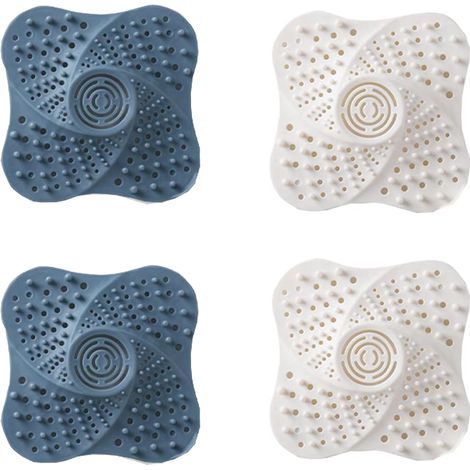 Lot de 4 couvercles de bonde de douche en silicone, filtres pour bonde de douche et de baignoire, récupérateurs de cheveux