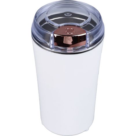 Broyeur à herbes électrique (200W), prise UE (220V), 6 lames, blanc, commande tactile, idéal pour les grains de café, les épices, les herbes et le poivre. (1/5)