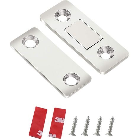 Ferme Porte Magnetique - Fermeture Magnetique Ultra Fine Auto-Adhesive pour Armoires Tiroirs Fenetres - 4 Pieces (1/5)