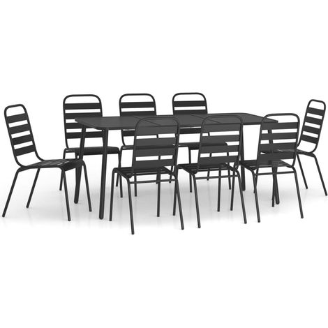Maison Exclusive - Set da Pranzo da Giardino 9 pz in Acciaio Antracite (1/5)
