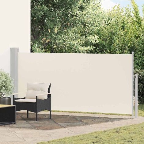 Auvent latéral rétractable - Auvent de jardin Soleil imperméable 140 x 300 cm Blanc cassé BV288131 - BonneVie (1/5)