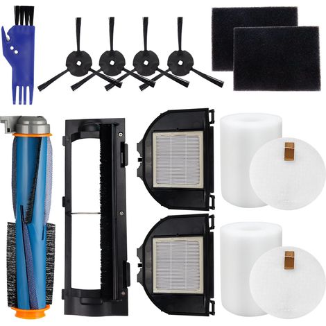 Paquete de 15 piezas de repuesto para aspiradora robot Shark RV2310AE, RV2320S, AV2310AE y UR2350AE: 1 cepillo principal, 2 filtros HEPA, 4 cepillos laterales y 1 cubierta para el cepillo principal. (1/5)
