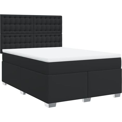Maison Exclusive - Boxspringbett mit Matratze Schwarz 160x200 cm