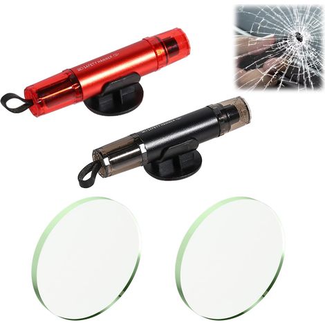 2 Pièces Marteau De Sécurité Auto - Outils D’Évacuation 2 en 1 avec Coupe-Ceinture (1/5)