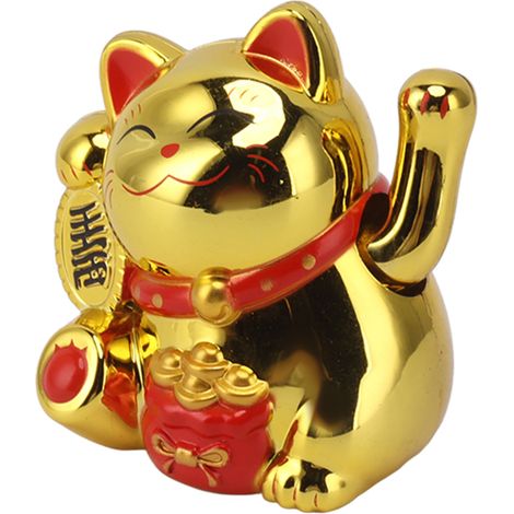 Figurine de chat porte-bonheur de 5 cm, colorée et adorable, alimentée à l'énergie solaire, pour décorer les espaces d'accueil, les voitures et les bureaux. (1/5)