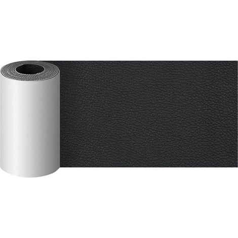 Simili Cuir Autocollant Kit de réparation de Cuir Auto-adhésif Extra Large découpable pour canapé, siège de Voiture, Vestes de Moto, Articles en Cuir,Noir,3×60inch(7.6x152cm) (1/5)