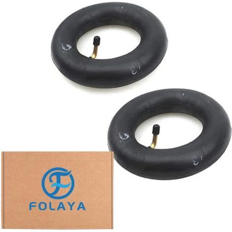 FOLAYA 2 chambres à air intérieures en caoutchouc butyle 200 x 50 mm Avec tige de valve coudée Pour trottinette Razor e100/e200 (1/4)