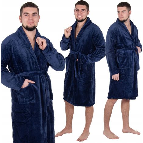 HERREN BADMANTEL PREMIUM Gr.M/L FLAUSCHIG ELEGANT WARM LANG PREMIUM QUALITÄT