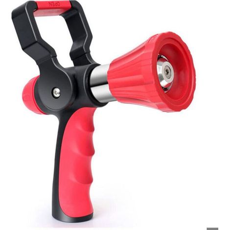 Lance À Eau - Levier De Commande En Caoutchouc - Buse Rotative Réglable - Raccord Tuyau 3/4" - Pour Pompiers (1/4)