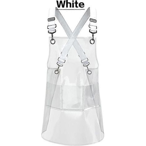 Tablier transparent imperméable et résistant à l'huile pour coiffeur/barbier/chef cuisinier. Couleur : blanc. (1/4)