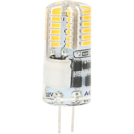 Ampoule G4 sans scintillement 48 LED, 3 W 300 lm, ampoule à brancher pour suspensions, plafonniers, appliques murales, lampes de table, blanc chaud non dimmable. (1/5)