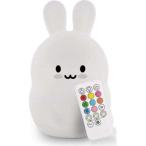 Veilleuse lapin moyenne pour enfants, lampe de chevet portable en silicone (1/4)