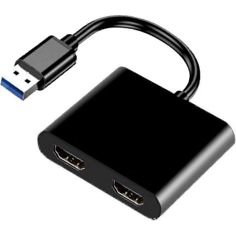 Convertisseur USB 3.0 vers double HDMI convivial et compatible avec de nombreux systèmes d'exploitation (1/5)