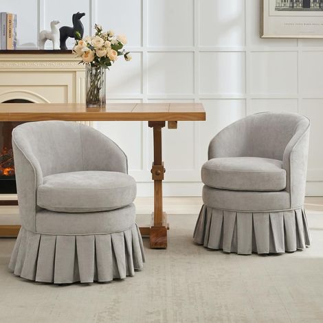 Lot de 2 Fauteuils d'Appoint Scandinaves - Design Mid-Century - Pieds en Bois Massif - Chaises Lounge Compactes
