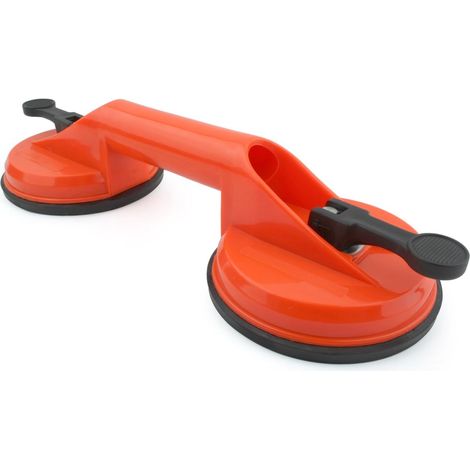 1x poignée ventouse, ventouse capacité de levage de 60kg, ventouse double verre vitre avec 2 ventouses – orange (1/5)
