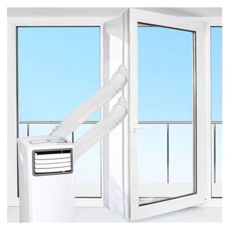 Kit de sellado para aires acondicionados portátiles y de ventana, 400 cm de longitud: manguera de escape con cremallera y cierre hermético, compatible con aires acondicionados, secadoras y deshumidifi (1/5)
