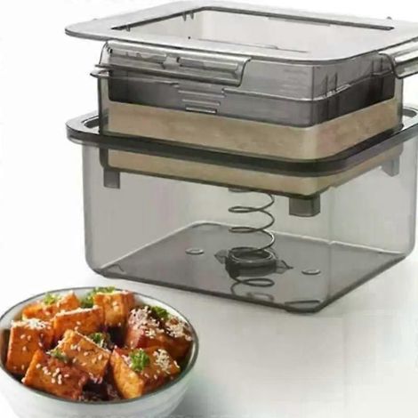 Online Store - Presse à tofu, égouttoir à tofu, moule à tofu à 3 couches, système d'évacuation de l'eau intégré, compatible lave-vaisselle, pour la cuisine. (1/5)