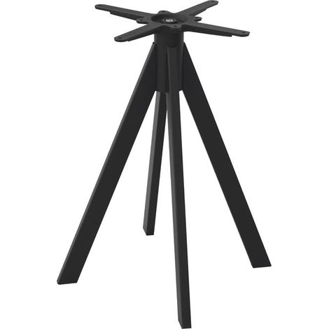 Moia Greenwood Base Tavolo 4 Razze Acciaio Nero 60x60 H72 Contract