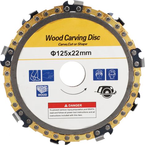 Disco de cadena de repuesto de 125 mm para amoladora angular, compatible con madera, contrachapado y metal. (1/5)