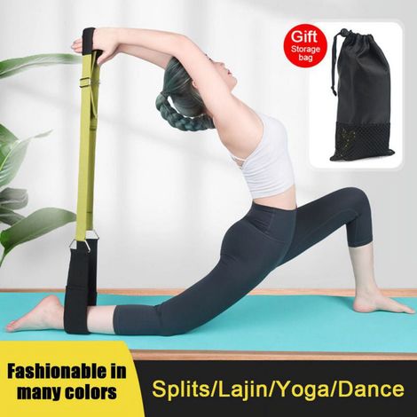 Sangle D'Étirement Yoga - Nylon Résistant - Pour Étirements Des Jambes Et Du Dos - Assistance Aux Flexions Arrière - Usage Domestique - 1 Pièce (1/5)