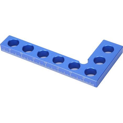 90-Grad-Positionierwinkel, rechtwinkliges Lineal, Holzbearbeitungswerkzeug, Zolllineal 0–100 mm, blau (1/5)