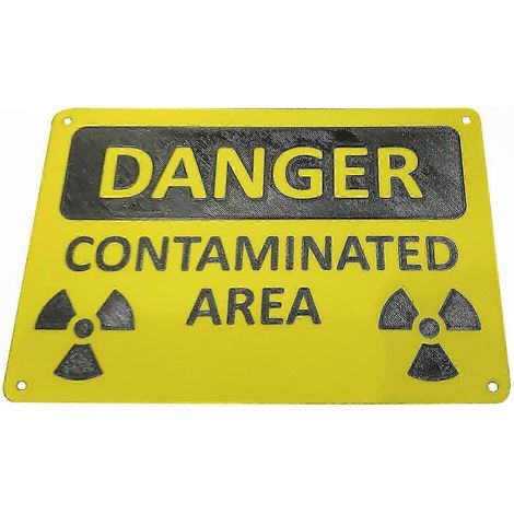Gut sichtbares Warnschild für radioaktive Strahlung im Außenbereich, Gefahr, verstärkte reflektierende Beschichtung, originelle Schilderdekoration (1/5)